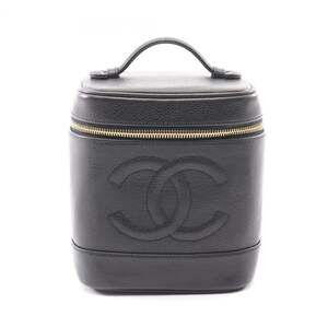 CHANEL Black Leather Logo Bag